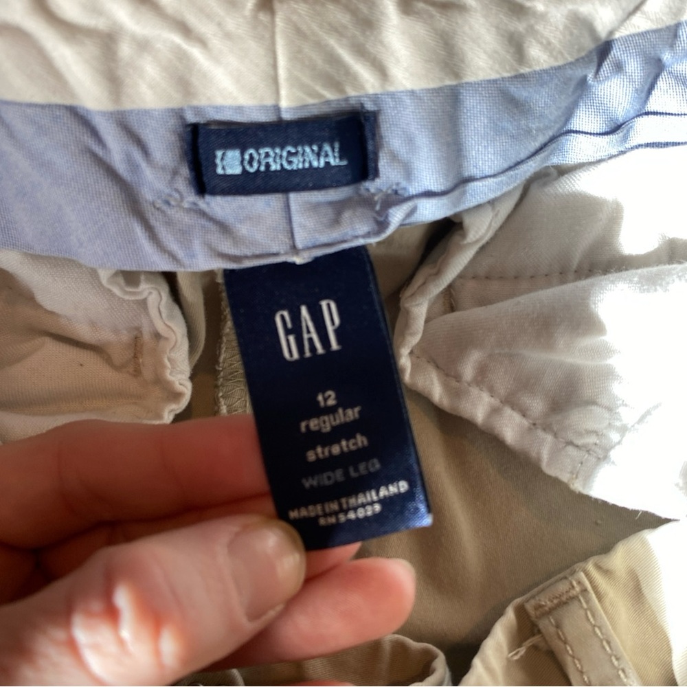 Gap Wide Leg Khaki Pants Womens Size 12 Regular Stretch 2000s - Picture 5 of 6